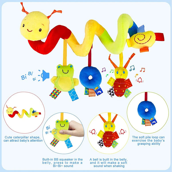 Soft hanging rattle toy details