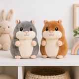 Gray and brown talking hamster plush color options