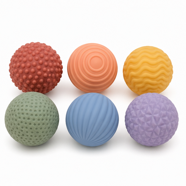 Six textured soft sensory balls hero image
